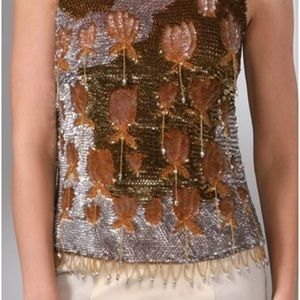 vintage sequin crop cami